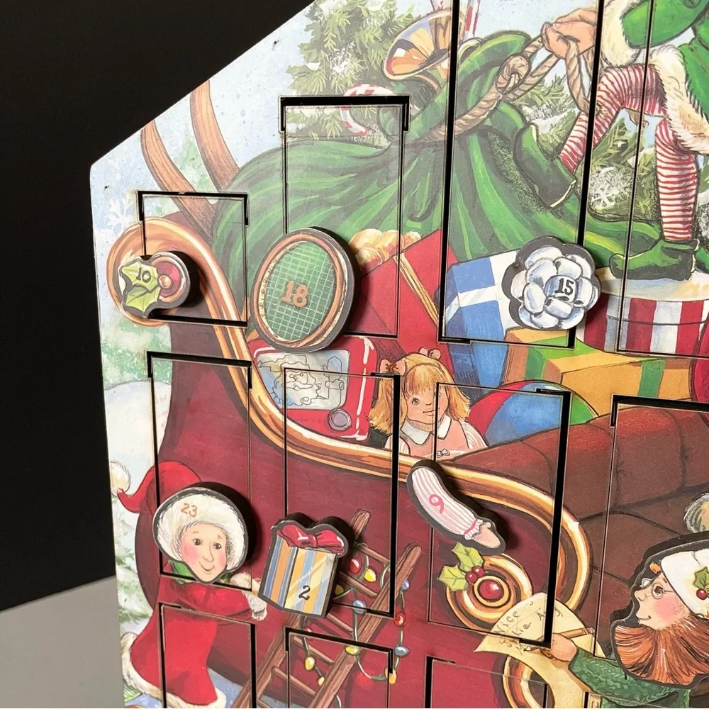 Santa with Elves & Sleigh Advent Calendar Box by Byers' Choice